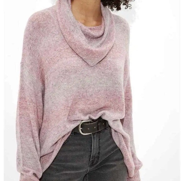 American Eagle Sweaters - American Eagle Soft Purple Pink Oversized Dreamspun Cowl Neck Sweater Medium